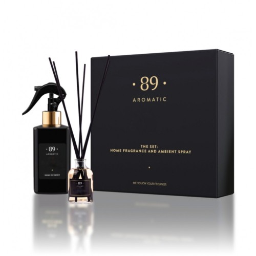 Aromatic 89 Komplekts: Niedru difuzors & Izsmidzināms līdzeklis telpai Dore
