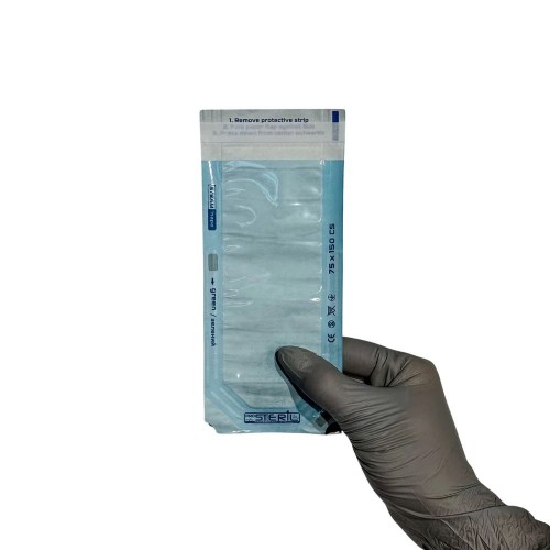 ProSteril Autoklāva sterilizācijas maisiņi 75x150mm caurspīdīgi ar indikatoru 100 gab.
